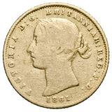 1857-66 Sydney Mint Gold Half Sovereign Type II Very Good-Fine