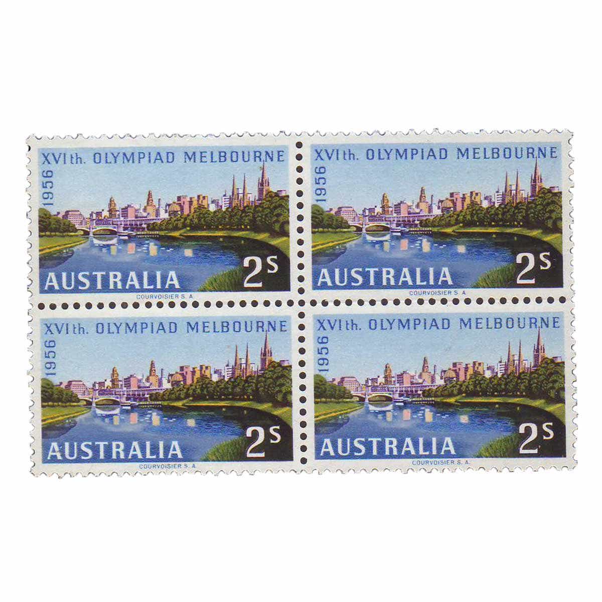 1954-1976 Australian Olympic 16-Stamp Block of Four Set (64 Stamps) Mint Unhinged