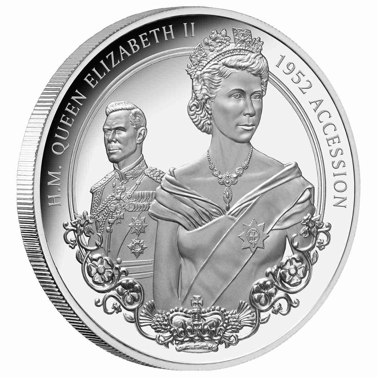 2022 $5 Queen Elizabeth II Accession 1oz Silver Proof Coin