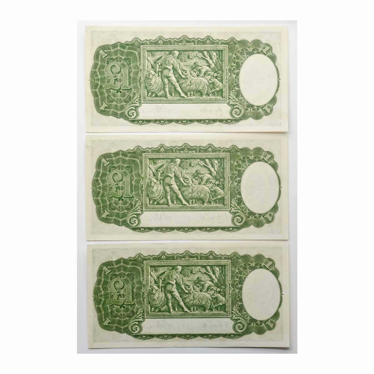 Australia George VI 1949 £1 R31 Coombs/Watt about Uncirculated-Uncirculated Banknote Consecutive Trio