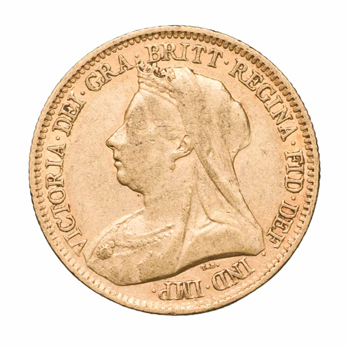 Queen Victoria 1893S Veiled Head Gold Half Sovereign good Very Fine