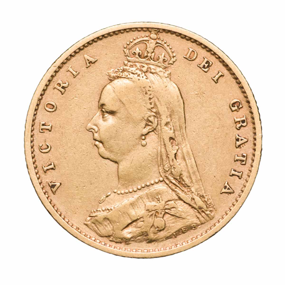 Queen Victoria 1893M Jubilee Gold Half Sovereign about Very Fine