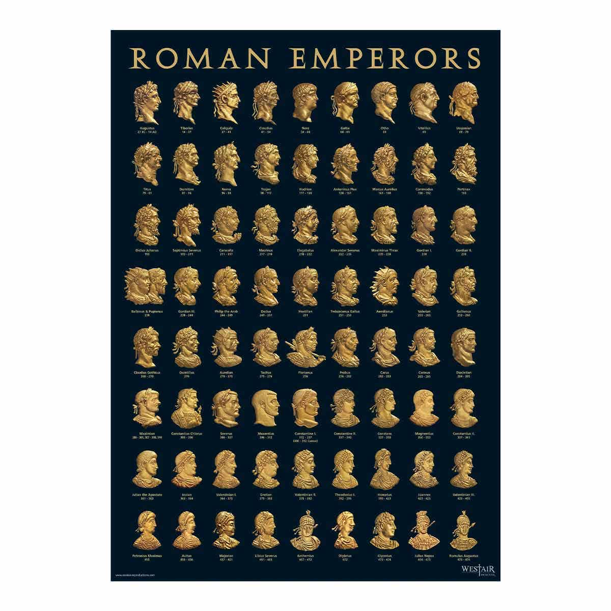 Roman Emperors Poster - A3
