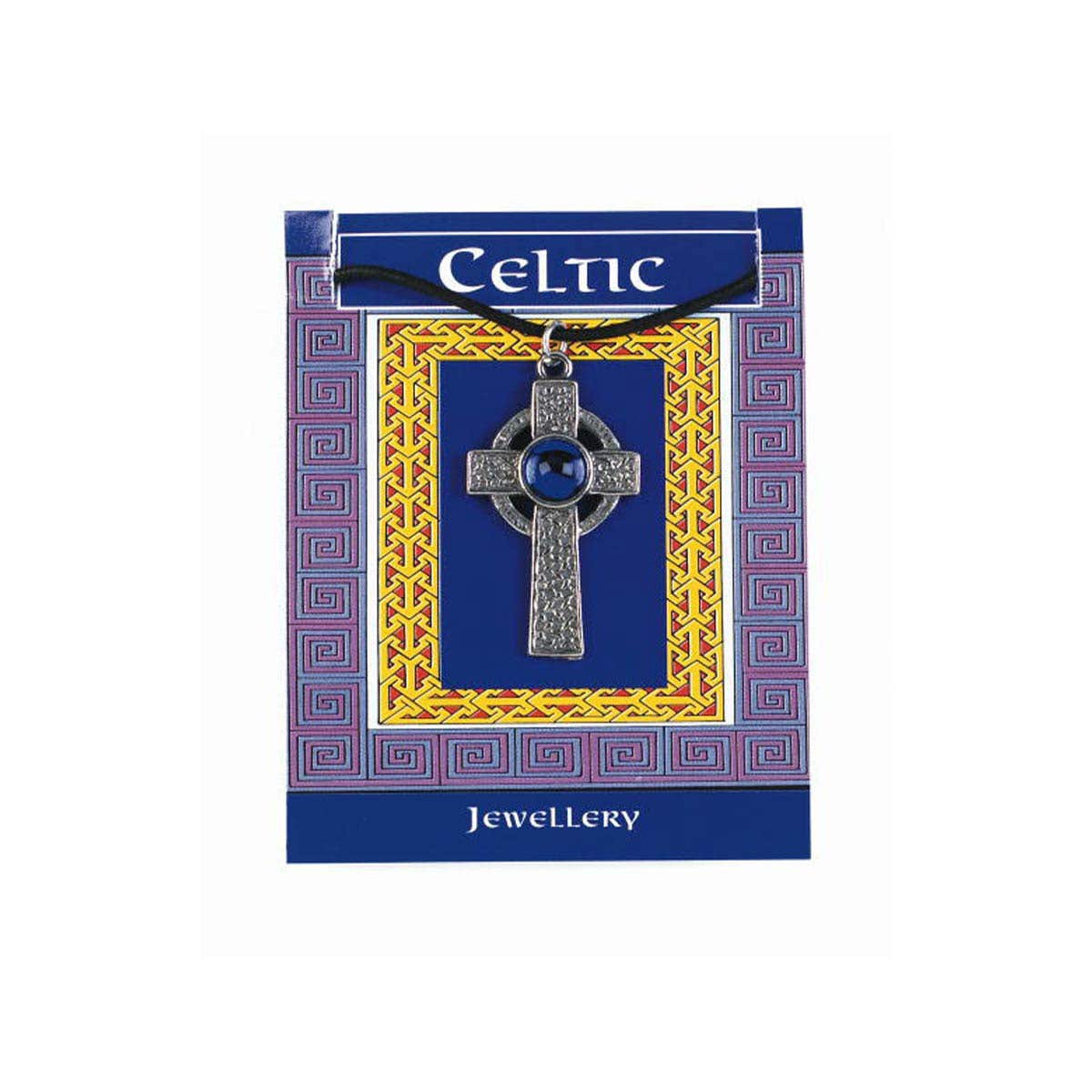 Celtic Interlaced Crossed Gem Pendant