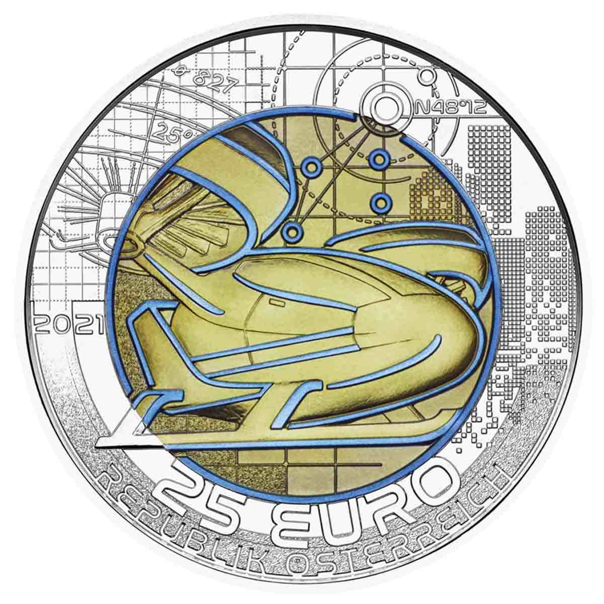 Smart Mobility 2021 25€ Niobium Silver Uncirculated Coin