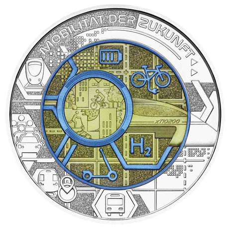 Smart Mobility 2021 25€ Niobium Silver Uncirculated Coin