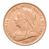 Queen Victoria 1900P Veiled Head Gold Half Sovereign Very Fine