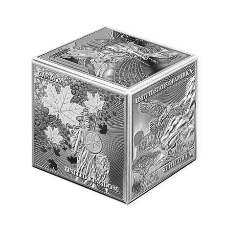 Bullion of the World 2022 £10 1kg Silver Antique Cubed Coin