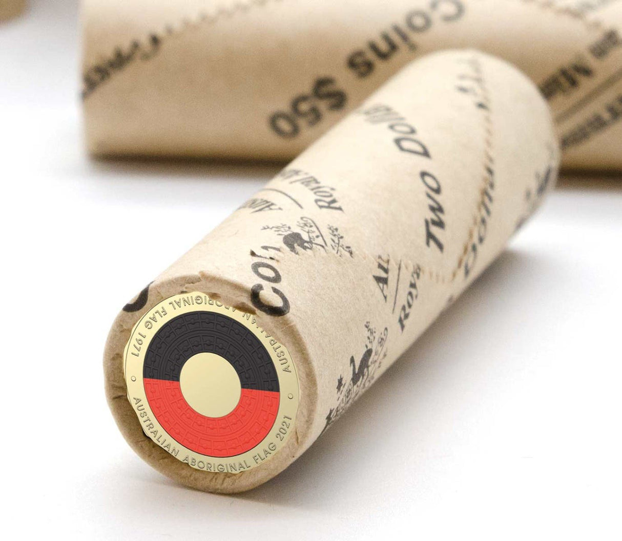 2021 $2 Aboriginal Flag Coloured Al-Br Uncirculated Mint Roll