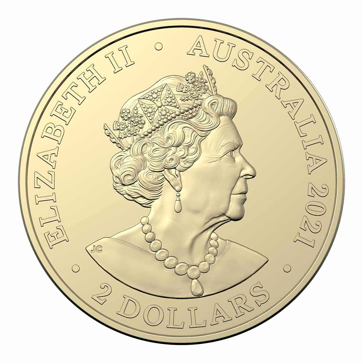 2021 $2 Aboriginal Flag Coloured Al-Br Uncirculated Mint Roll