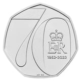 Queen Elizabeth II's Platinum Jubilee 2022 50p Cupro-Nickel Brilliant Uncirculated Coin