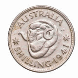 1941 Shilling about Uncirculated
