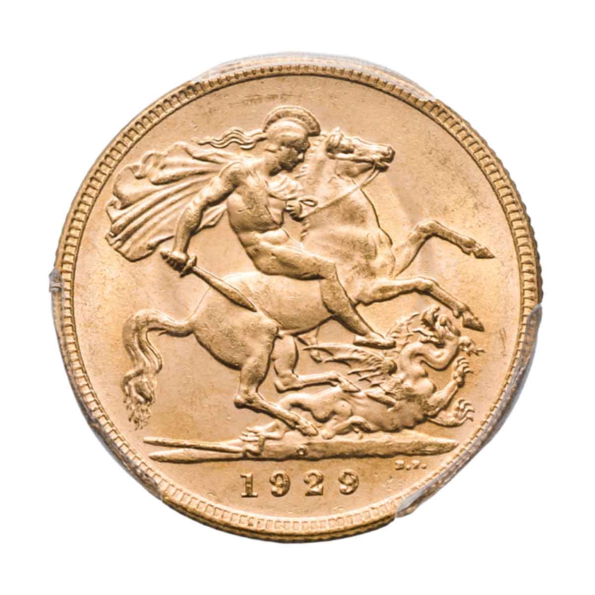 George V 1929P Gold Sovereign NGC MS62 (Uncirculated)