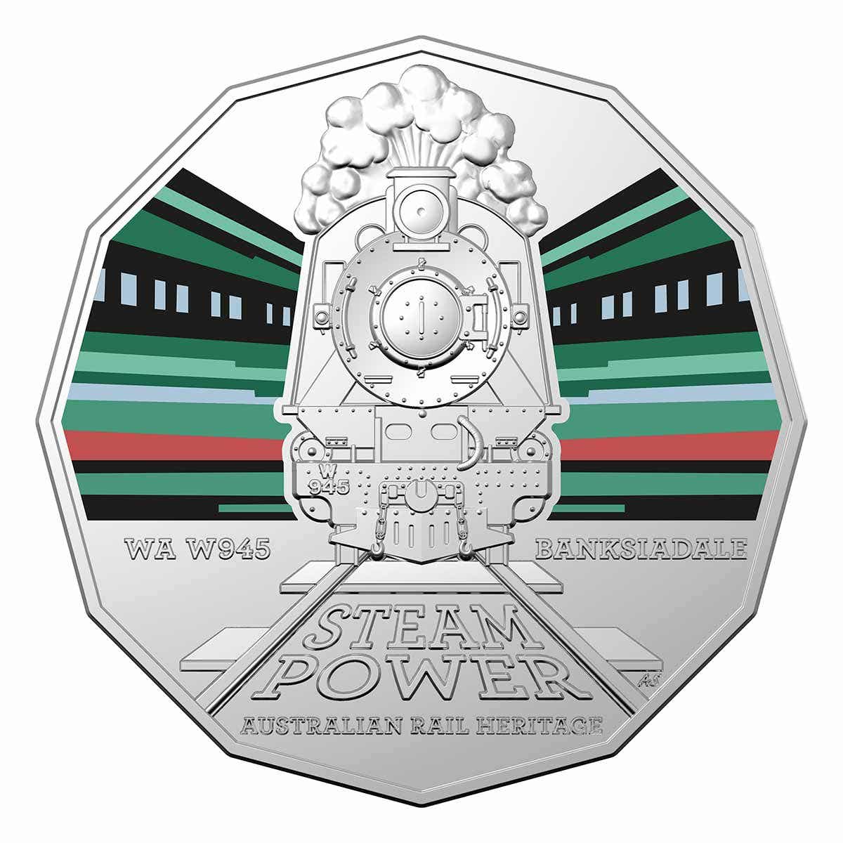Australian Steam Trains WA Banksiadale 2022 50c Coloured CuNi Uncirculated Coin