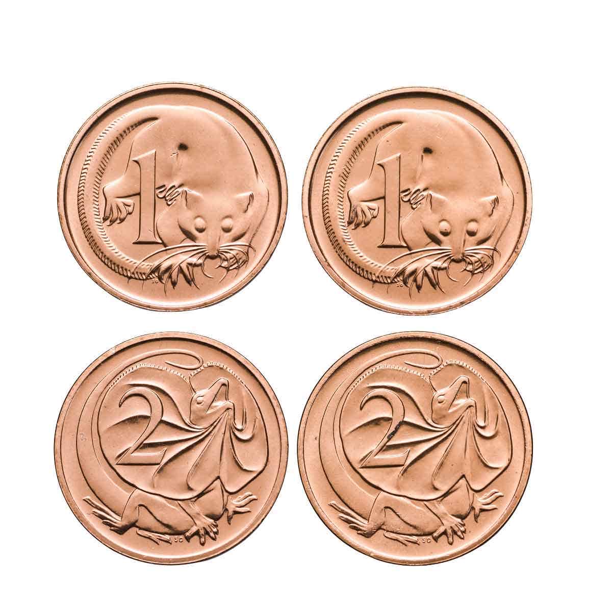 1984-85 1c & 2c Specimen 4-Coin Set