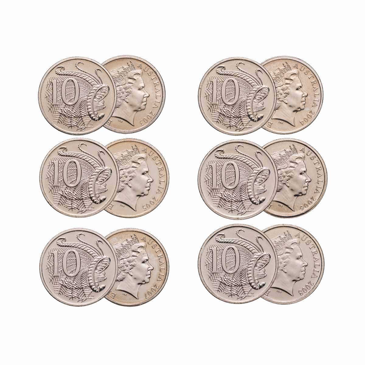 2003-2008 10c Specimen 6-Coin Set