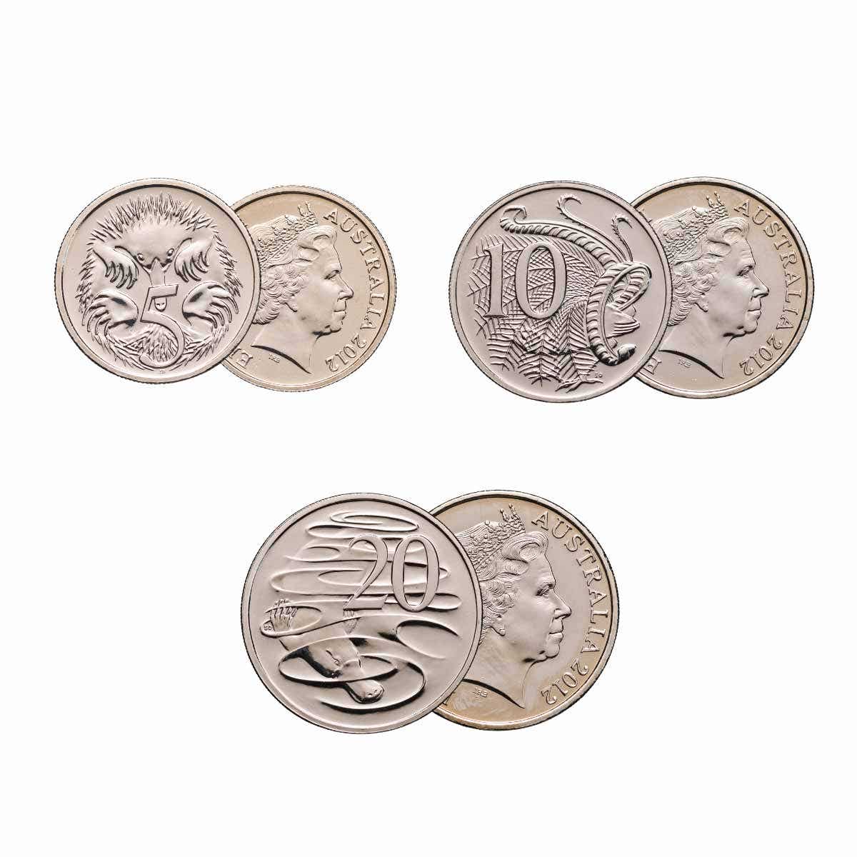 2012 5c, 10c & 20c Specimen 3-Coin Set