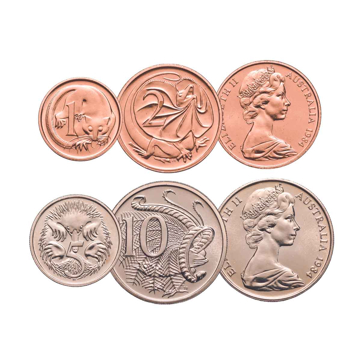 1984 1c, 2c, 5c & 10c Specimen 4-Coin Set