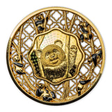 Panda 2022 $5 Filigree Gold-Plated 2oz Silver Prooflike Coin