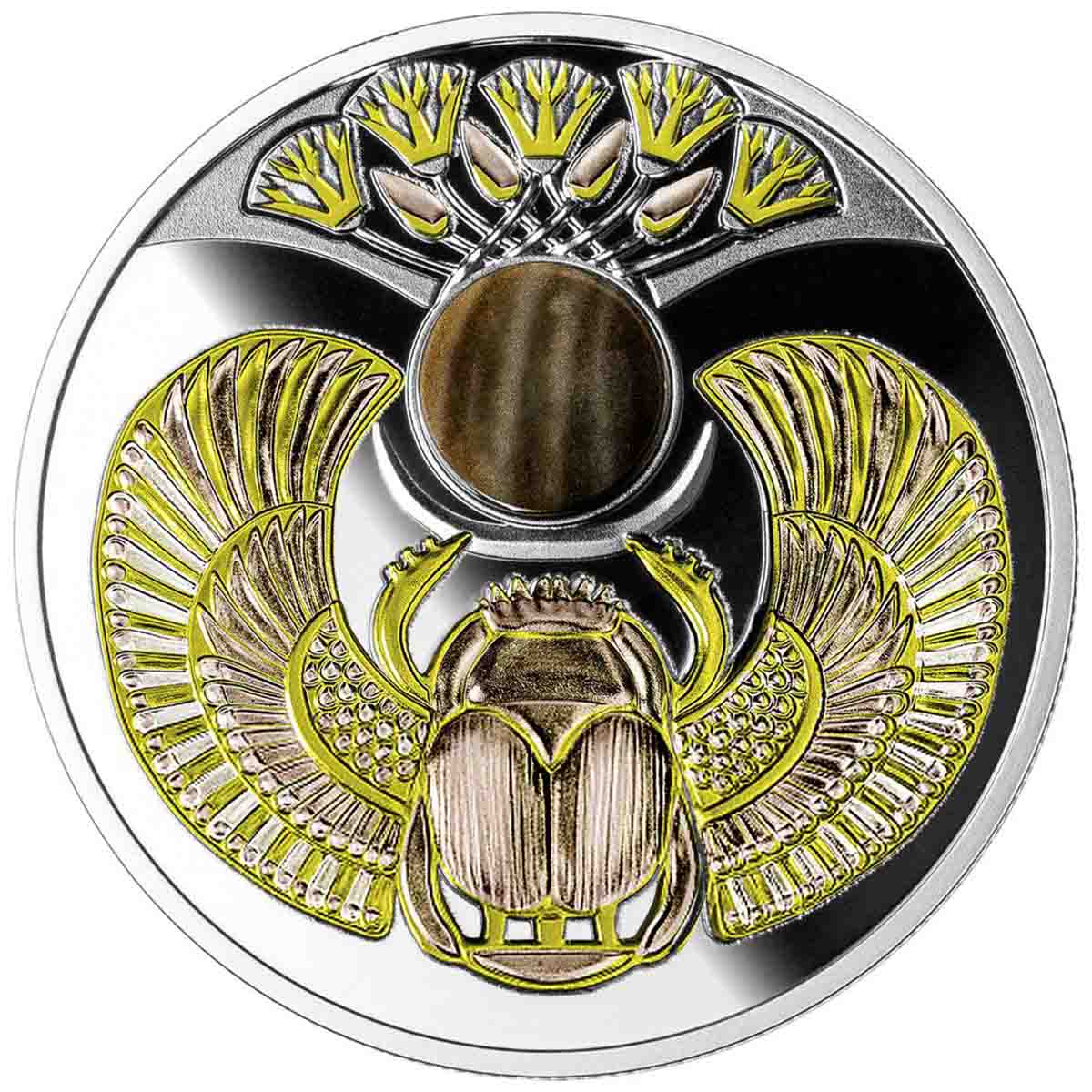 Scarab Beetle 2022 $1 Coloured Silver Proof Coin