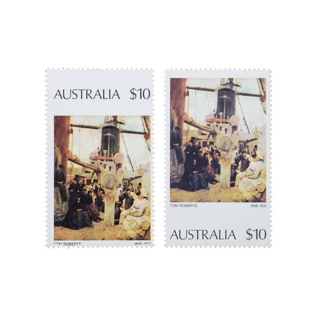 1977 $10 Painting Error Stamp & Standard Painting $10 Stamp Pair Mint Unhinged