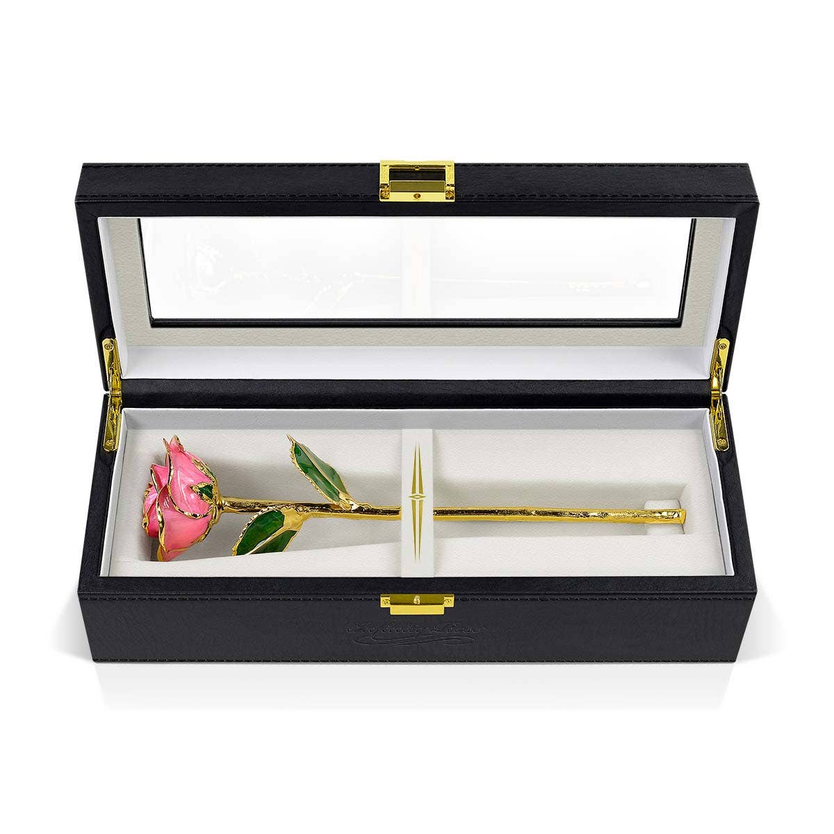 Pink Infinity Rose with Premium Glass Lid Display Case