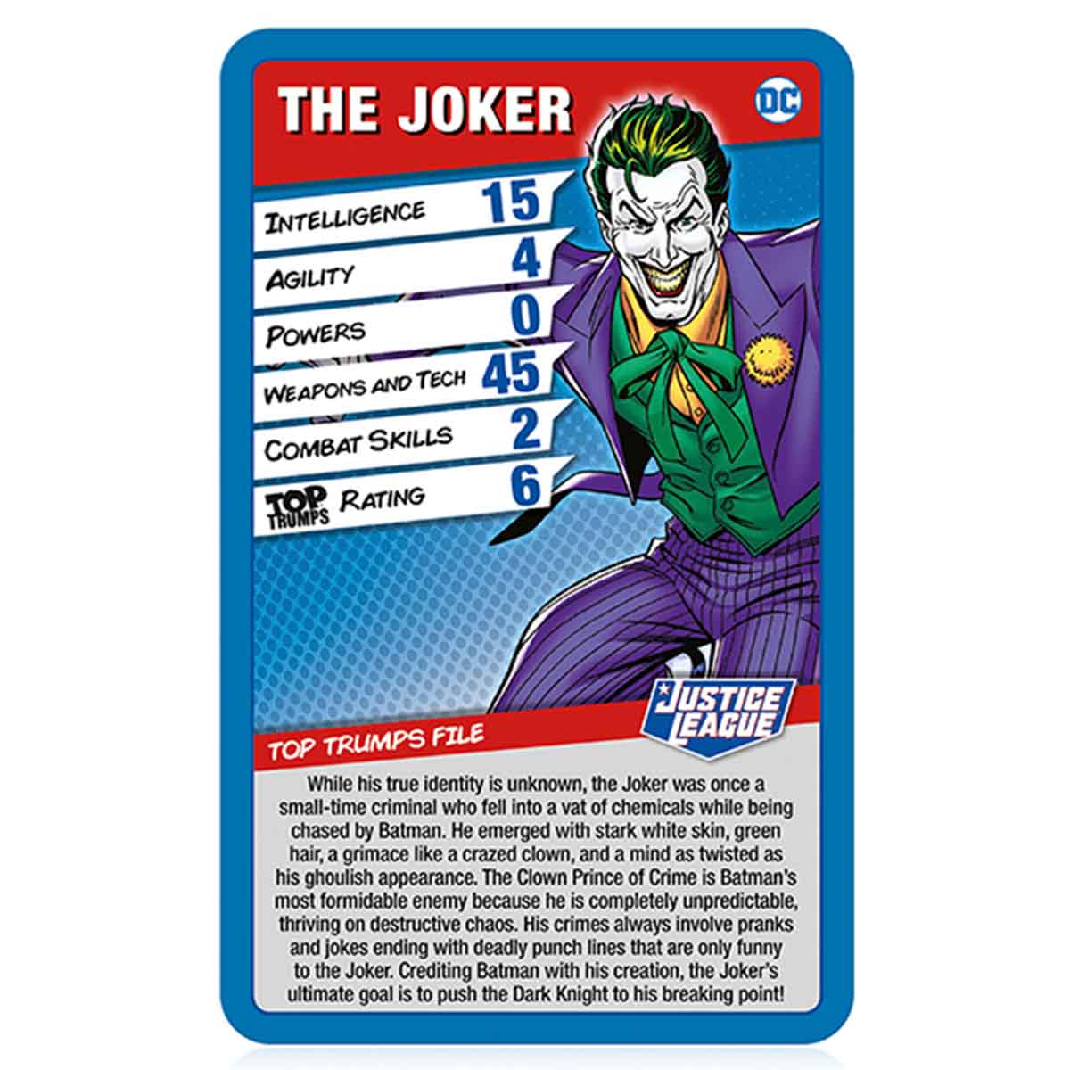 Justice League Top Trumps Game