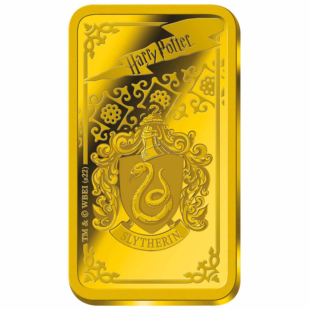 Harry Potter 2022 Slytherin $5 0.5g Gold Prooflike Coin