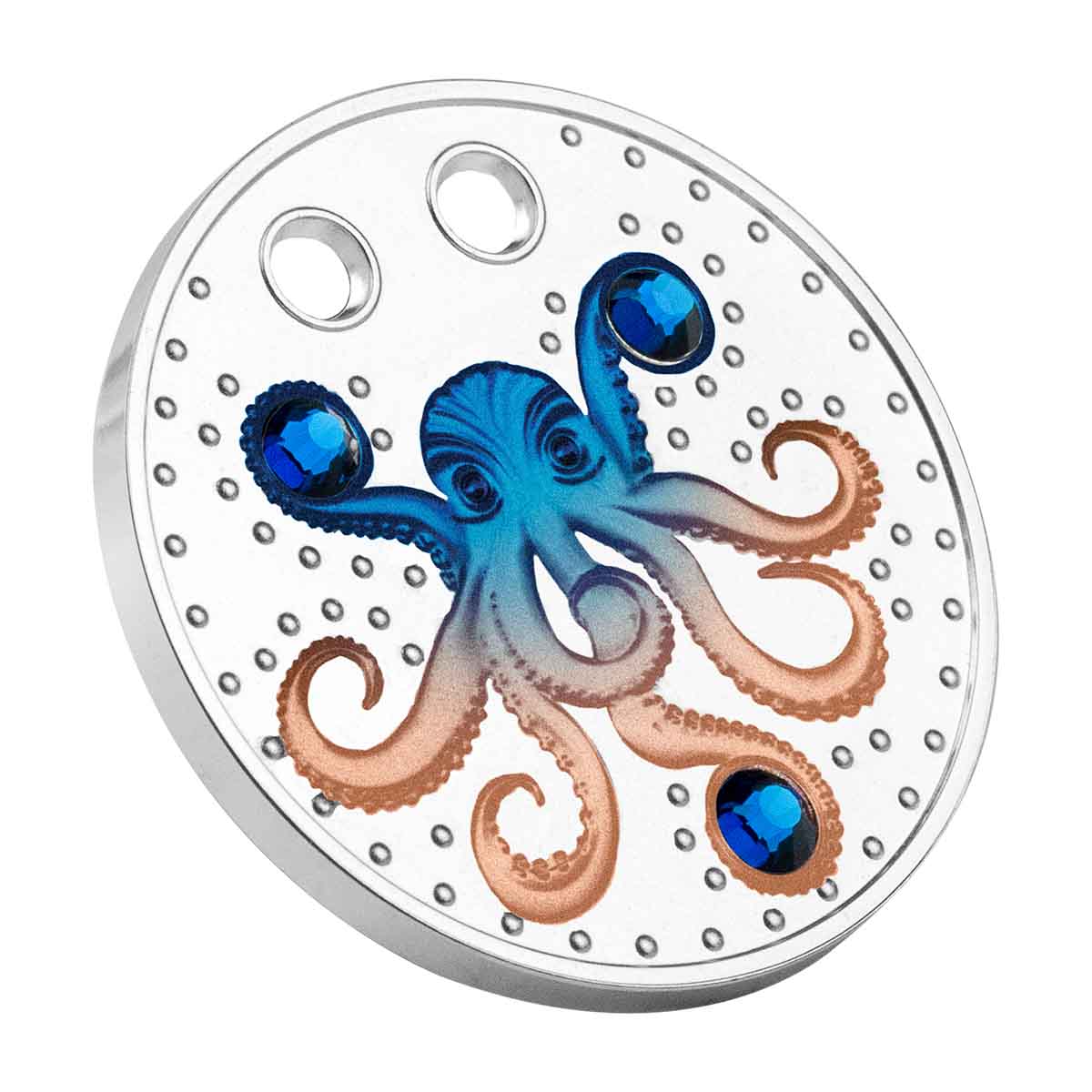 The Octopus 2022 500 Francs Coloured Silver Proof Coin Pendant