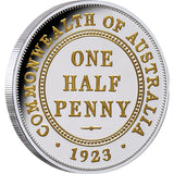 1923 Halfpenny 100th Anniversary 2023 $1 1oz Silver Proof Coin