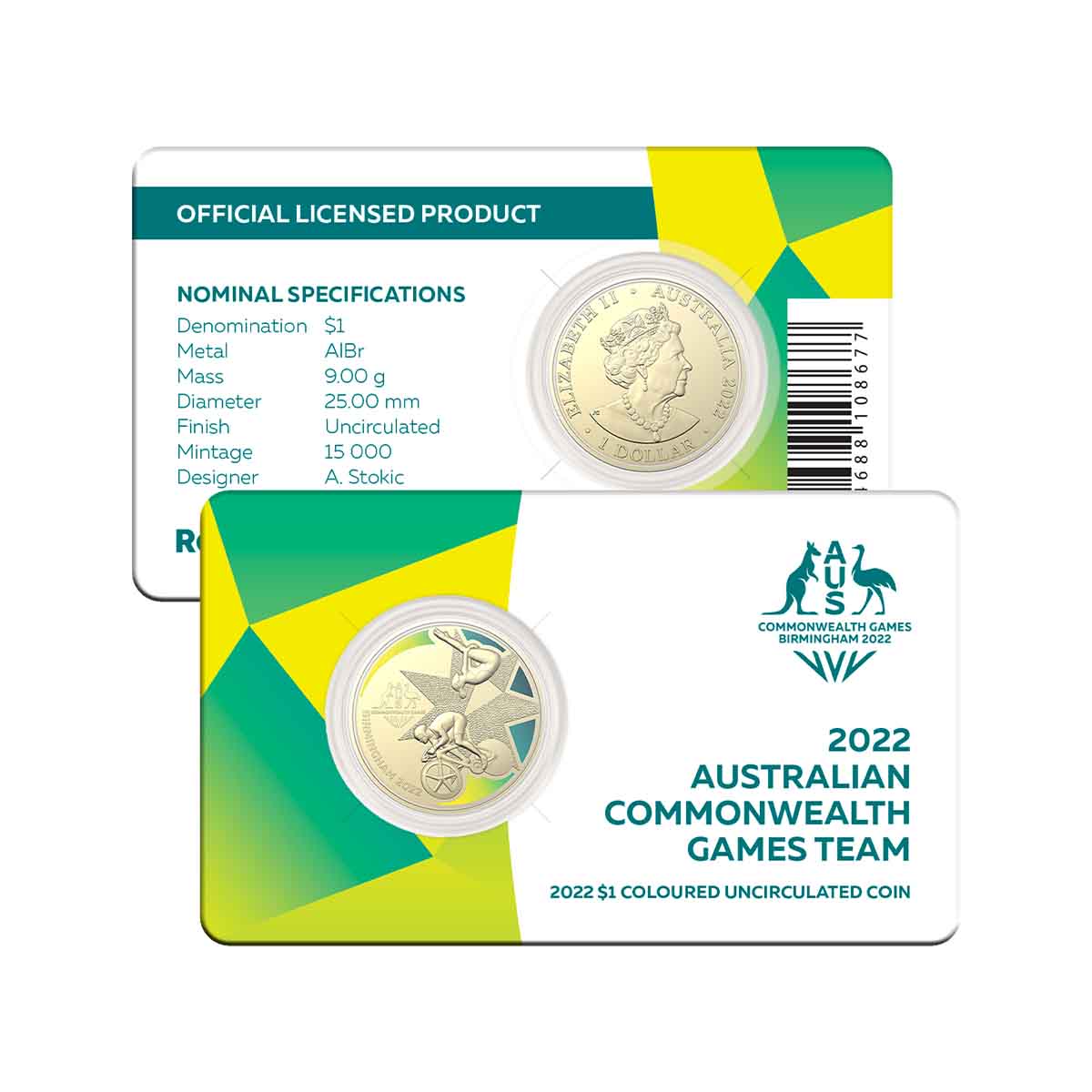 Commonwealth Games 2022 $1 Coloured AlBr Uncirculated Coin