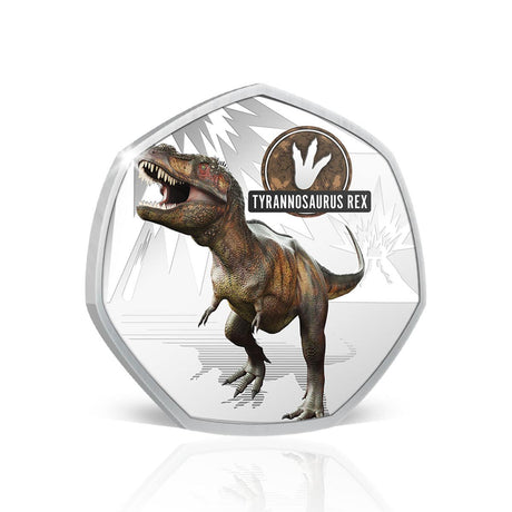 The Age of Dinosaurs T-Rex 2021 50c T-Rex Silver-plated Coin