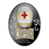 Fabergé Egg Red Cross 2021 $1 Coloured Silver Proof Coin
