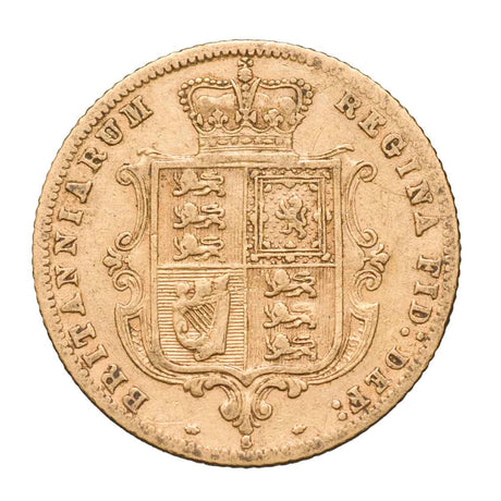 Queen Victoria 1871-87 Young Head Shield Gold Half Sovereign Fine-Very Fine (Date/mint of our choice)