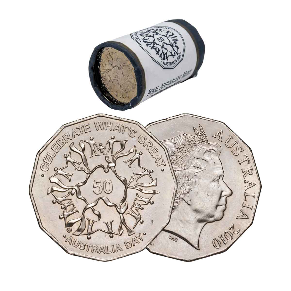 RAM 2010 50c Australia Day Mint Roll (20 Uncirculated Coins)