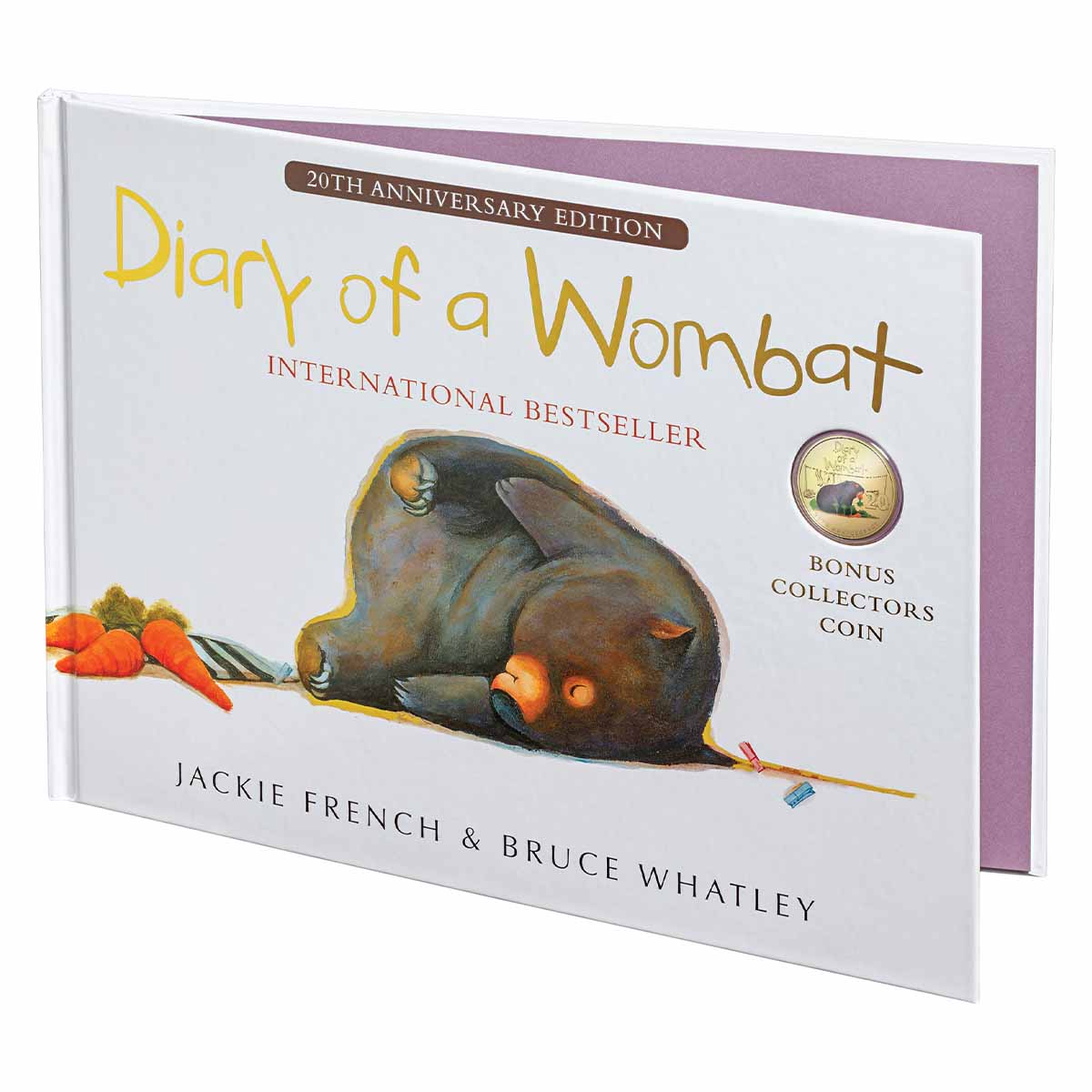 20th Anniversary Diary of a Wombat 2022 20c Cu/Ni Gold-Plated Coloured Deluxe Ed Book