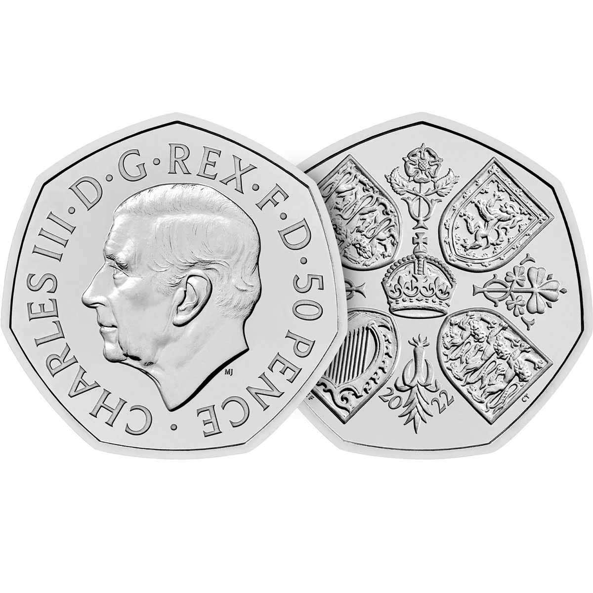 King Charles III 2022 50p Queen Elizabeth II Tribute Brilliant Uncirculated Coin