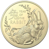 Australia Lunar Year of the Rabbit 2023 $1 Aluminium-Bronze Uncirculated 2-Coin Set