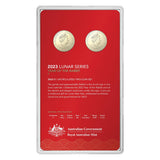 Australia Lunar Year of the Rabbit 2023 $1 Aluminium-Bronze Uncirculated 2-Coin Set