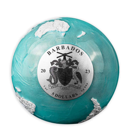Blue Earth Marble 'Frozen' 2023 3oz $5 Silver Brilliant Uncirculated Coin