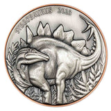 Stegosauraus 2023 10 Vatu Bi-Metal Silver and Copper Antique Coin