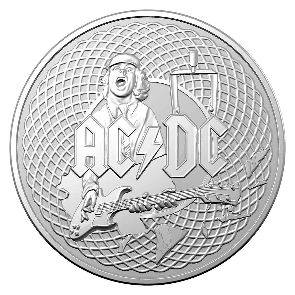 AC/DC 2023 $1 1oz Silver Frosted Uncirculated Coin 