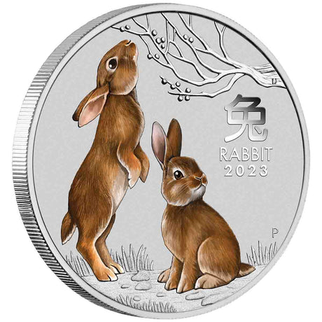 Sydney ANDA Money Expo 2023 25c Year of the Rabbit Colour Silver Brilliant Uncirculated Coin
