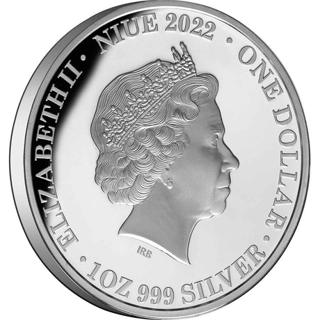Queen Elizabeth II Tribute 2022 $1 Gold-plated 1oz Silver Proof Coin