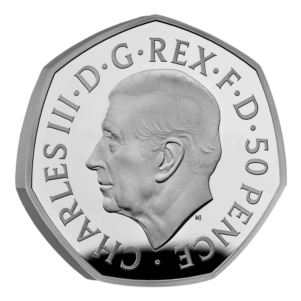 King Charles III 2022 50p Queen Elizabeth II Tribute Silver Proof Piedfort Coin