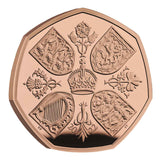 King Charles III 2022 50p Queen Elizabeth II Tribute Gold Proof Coin