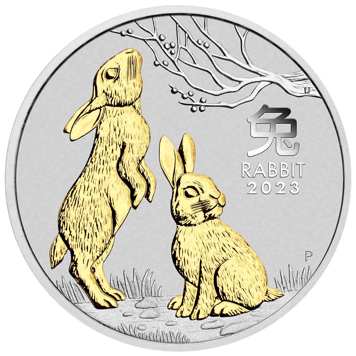 Australian Lunar Series III 2023 Year of the Rabbit 1oz Silver Gilded Coin