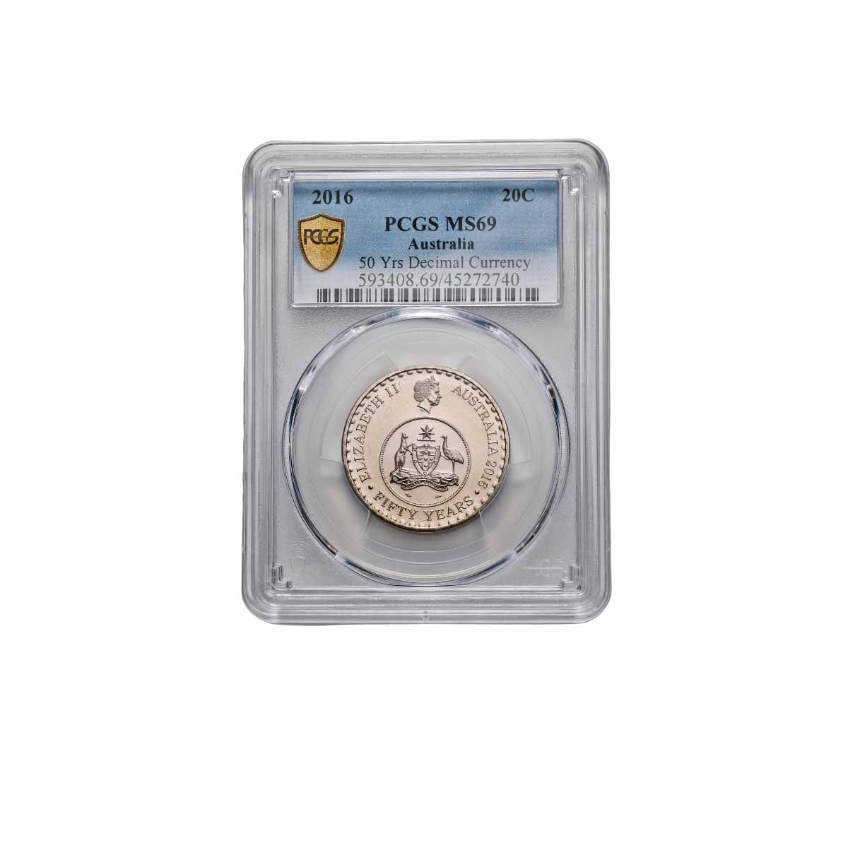 2016 20c 50th Anniversary Decimal Currency PCGS MS69 (Gem