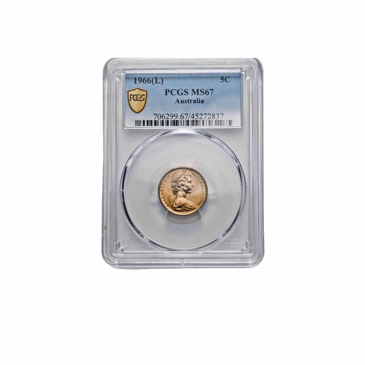 Australia 1966 5c Canberra & London Coin Pair PCGS MS67 (Gem Uncirculated)