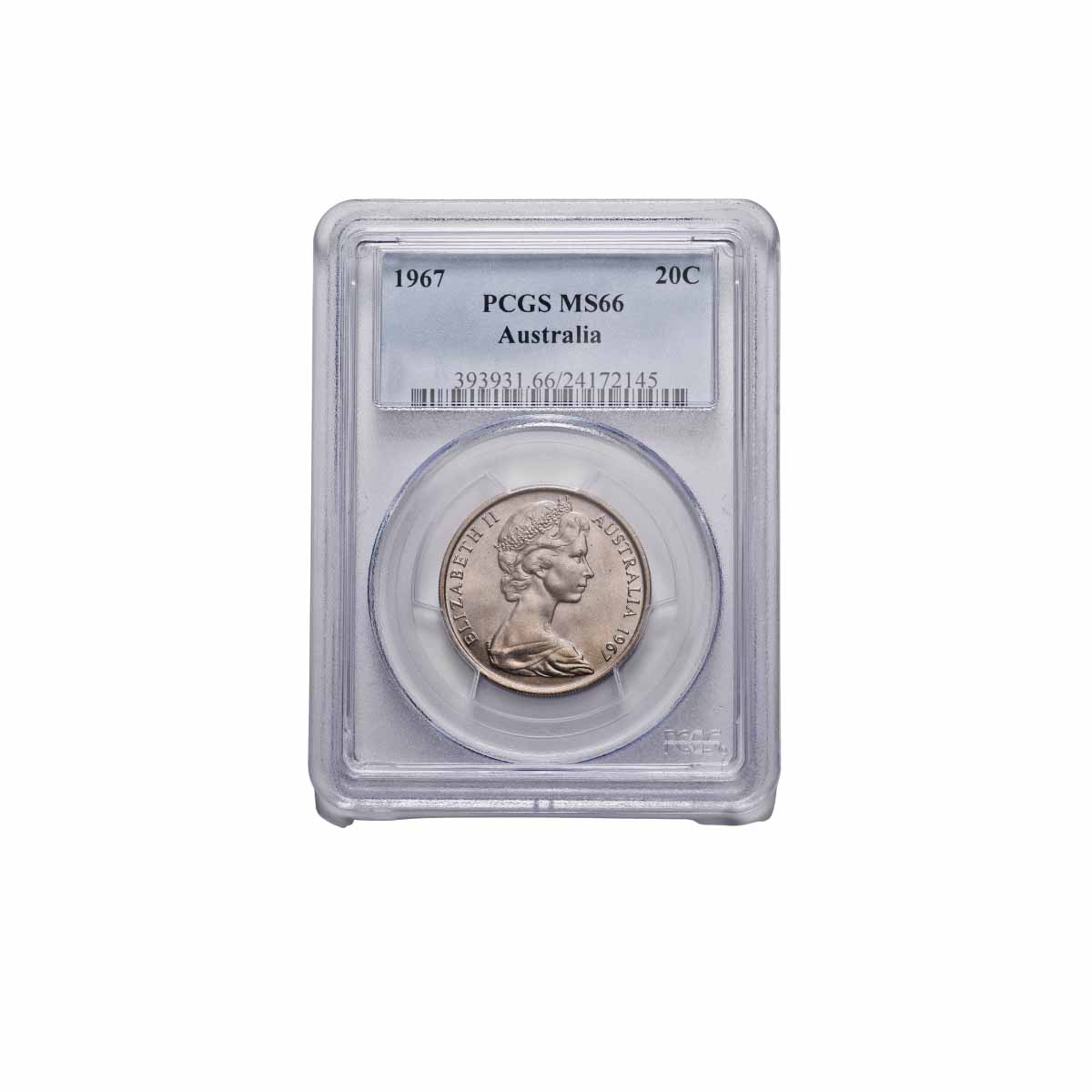 Australia 1967 20c PCGS MS66 (Gem Uncirculated) – Downies Collectables